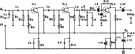 Abb.: Schaltung des »Psychofon II«